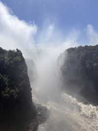 View from the bridge between Zambia and Zimbabwe , Victoria falls