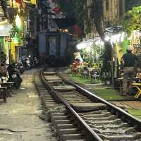 Famous train street in Hanoi