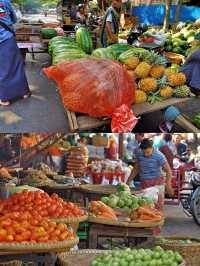 Another kind of surprise on the journey: check-in at the Mandalay market in Myanmar.