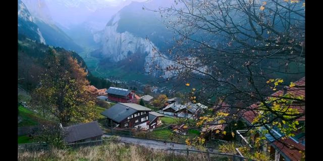 Swiss town of Wengen scenery