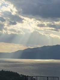 日落美景，冬日峽灣