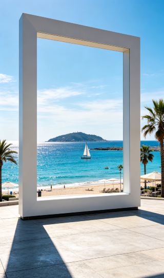 A 3-kilometer coastal promenade, capturing the blue sea and Liugong Island in a single frame