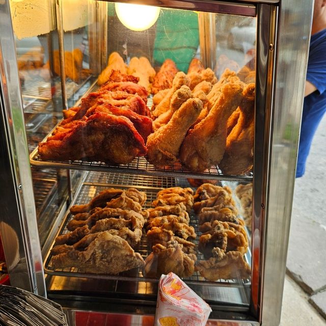 Old school belacan fried chicken at Parit Buntar