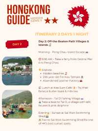 Hongkong hidden gems -2Day-1Night