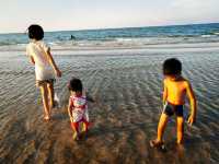 เล่นน้ำชายหาดปากพนัง