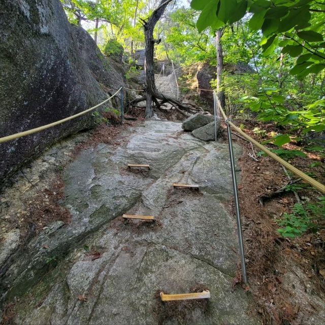 Rocky Trails & Sweet Views the summit of Yonghwasan Mountain