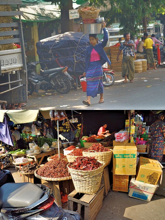 Another kind of surprise on the journey: check-in at the Mandalay market in Myanmar.