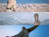 At the vantage point in Barcelona, take in the entire city and the sunset