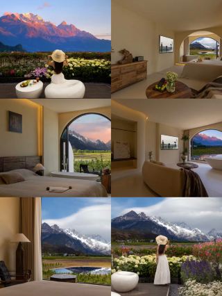 A homestay in Shuhe Ancient Town where you can see the sunlit golden mountain from your bed. It's simply a divine experience
