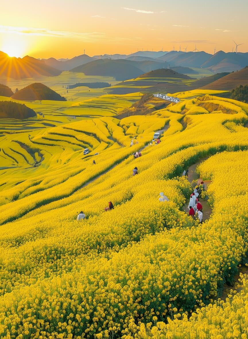 Một cuộc gặp gỡ lãng mạn giữa biển hoa cải dầu.