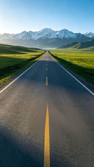 Qilian No. 9 Highway: Drive Your Car Like a Screensaver, Snowy Mountains Chasing Your Tires