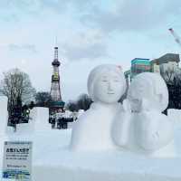 札幌　札幌観光　2023さっぽろ雪まつり　さっぽろテレビ塔とのコラボが素晴らしい