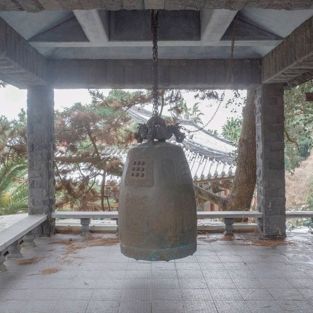 큰 규모에 놀라고, 앞에 보이는 바다에 놀라는 약천사