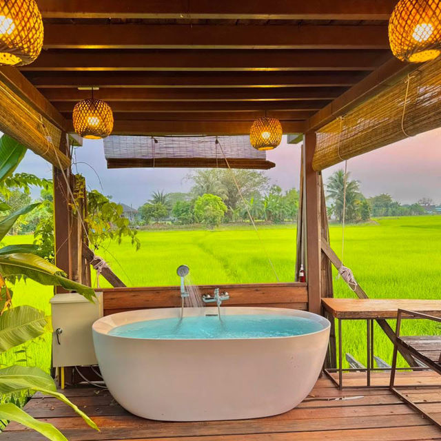 ที่พักกลางทุ่งนา #เชียงใหม่ ฟีลโคตรดี 🏠🛁🌾