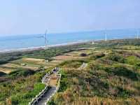 高美濕地賞落日，浪漫的金黃色海天一線