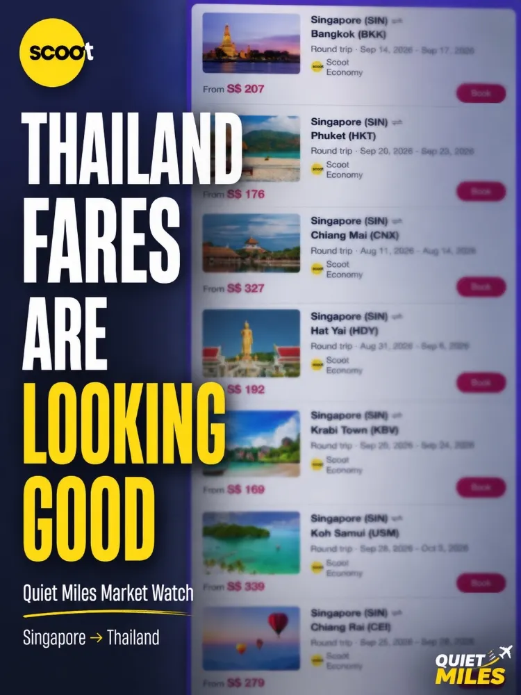 タイへの航空券がお得になっています。