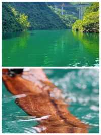 廣西河池秀麗山水果凍般美麗的綠水美極了