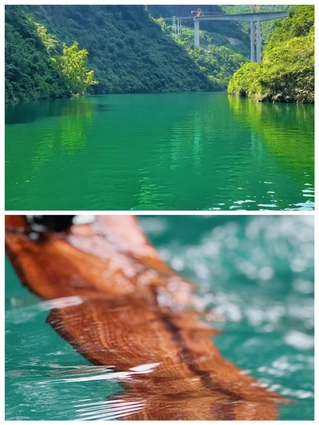 廣西河池秀麗山水果凍般美麗的綠水美極了