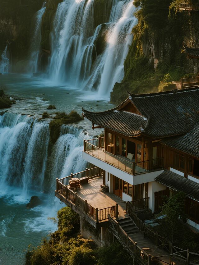 初冬貴州遛娃24℃避寒秘境，瀑布懸崖民宿親子遊