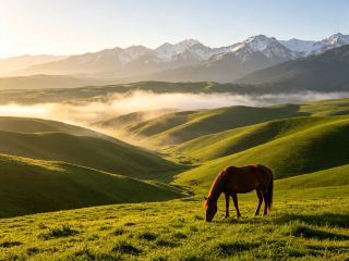 High-speed train direct to northern "Altay" | Ulan Butong oil painting grassland