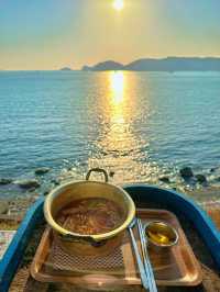 해질녘 바다노을보며 라면 한사발 🍜🌊