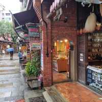 A Historical Lane With Many Street Food