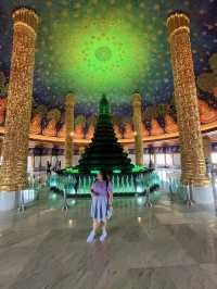 Gigantic Golden Buddha and Ethereal Glass Stupa