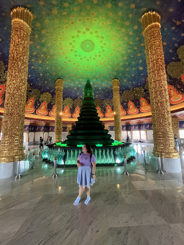 Gigantic Golden Buddha and Ethereal Glass Stupa