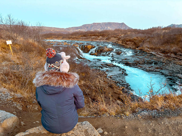 冰島黃金圈景點｜Bruarfoss Waterfall藍色秘境瀑布，冰島最藍瀑布！