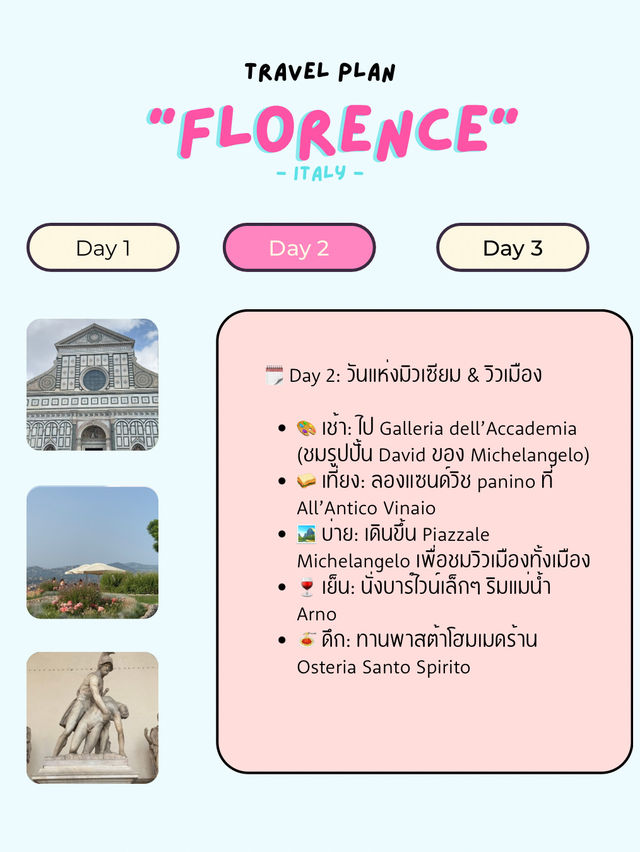 แพลนเที่ยว Florence อิตาลี 🇮🇹🍝 แพลนเที่ยว Florence อิตาลี 🇮🇹🍝
