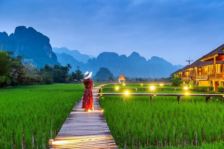Hidden Fall Colors: Secret Island Vang Vieng 🌾🍁
