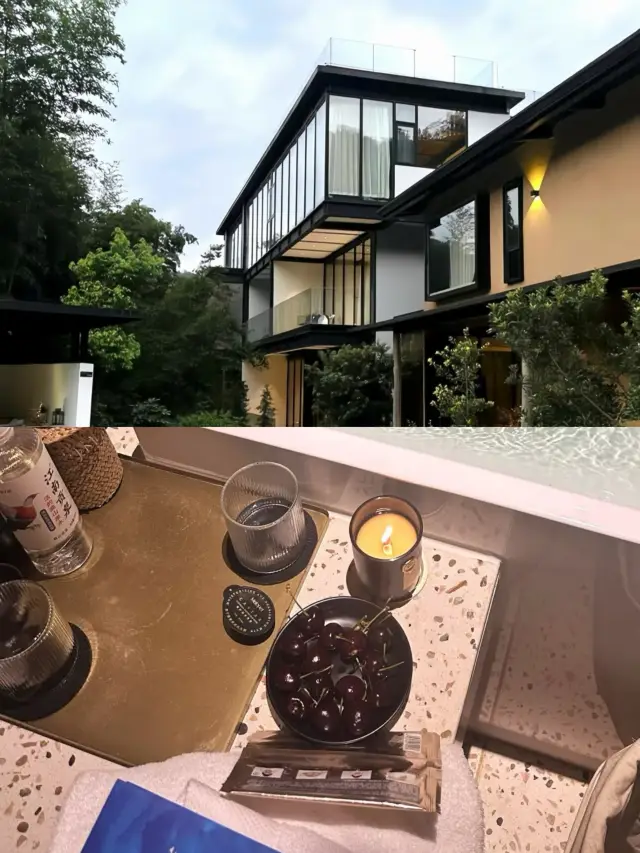 Anji! A private hot spring courtyard! So city~