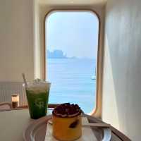 香港尖沙咀必衝！海港城裡的絕美海景咖啡館☕️💙