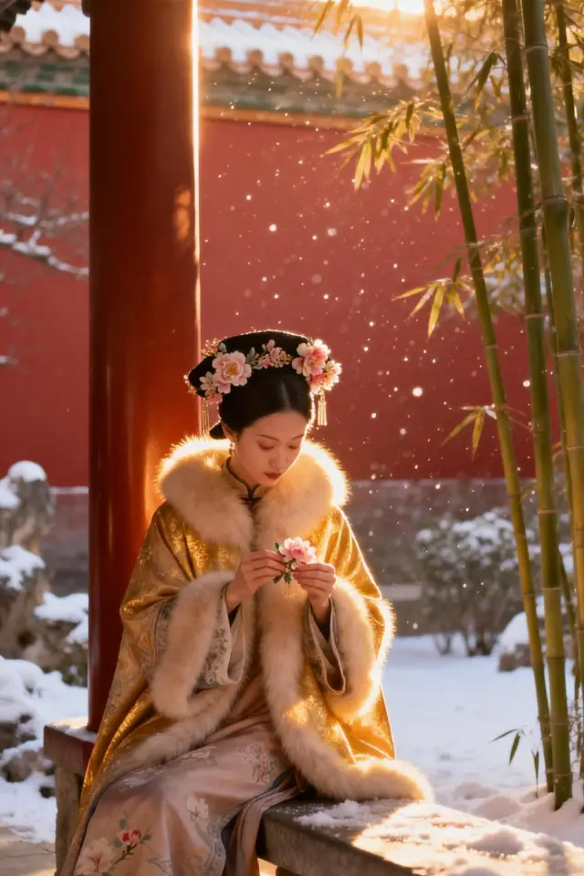 故宮初雪與明制漢服,一場穿越時空的浪漫邂逅