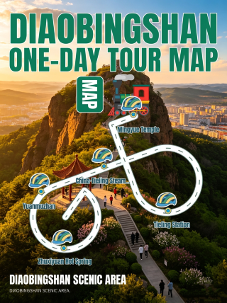 Day trip map of Diaobingshan