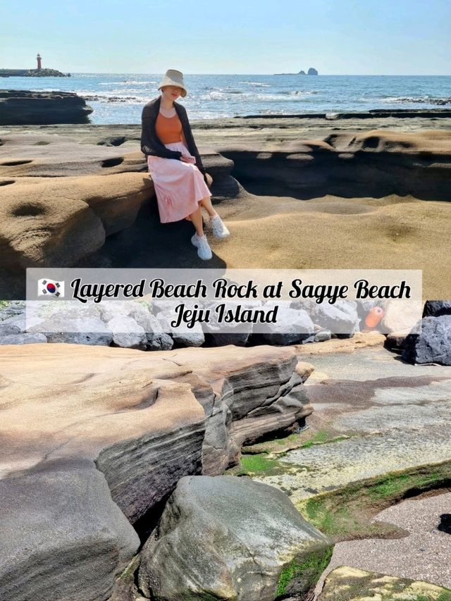 🇰🇷 Layered Beach Rock at Sagye Beach, Jeju Island