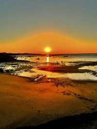 三芝踩海沙看夕陽