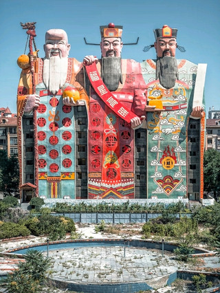 位於中國中部，靠近北京的巨型「福祿壽」神殿酒店。