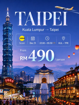 台北機票只要 RM490 起?!夜市、城市燈火與吃不完的美食