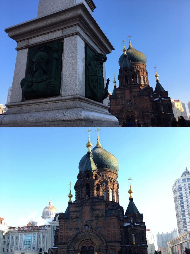 冰雪街頭漫步記—雪後中央大街和聖索菲亞教堂雪景。