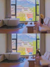 在麗江白沙古鎮！日照金山景觀房真嘅愛了