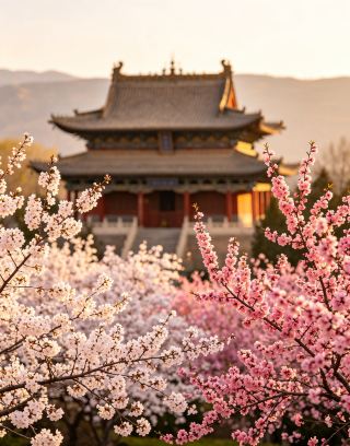 慶城周祖陵：古墳の春の花が文化の脈を映す