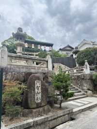 日本岡山-阿智神社：倉敷重要信仰，山上一飽倉敷市景