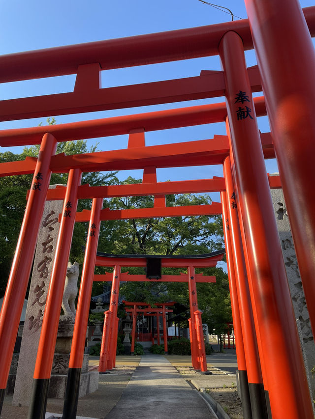 新幹線上就能看見的大島神社 連立鳥居
