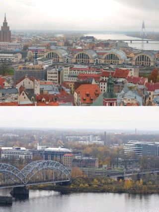 [Latvia] A Spectacular Panorama of the Old Town! St. Peter's Church.
