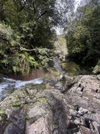 Crossing a waterfall 
