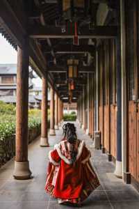上海市區的真如寺銀杏葉落滿地啦