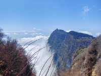 "峨眉山一座雲上佛國，人間仙境"。