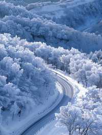 亞雪公路裹雪帶鬆如絲帶，一路風光醉人心