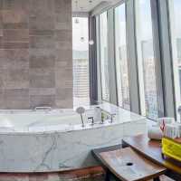 Shower with a view of Taipei 101